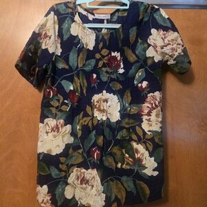 Cellbes Navy Floral Short-Sleeve Women’s Top